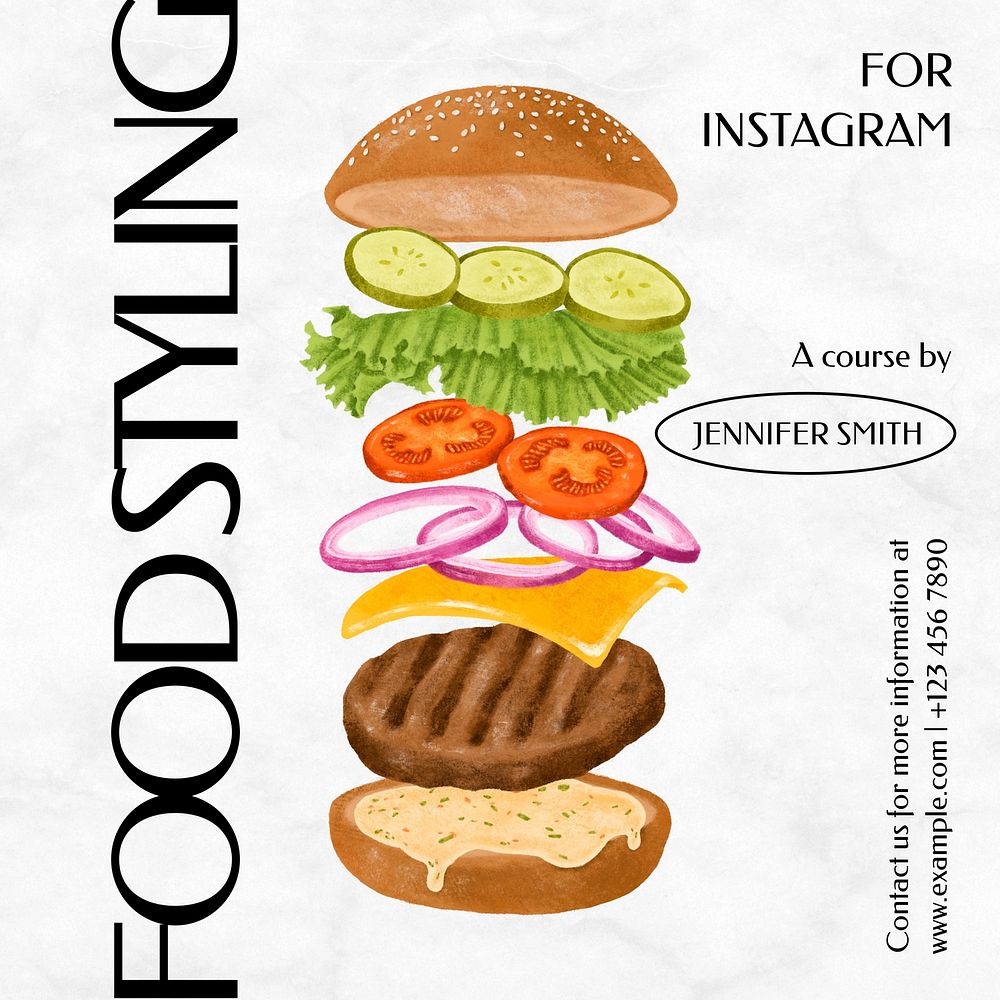 Food styling Instagram post template  design