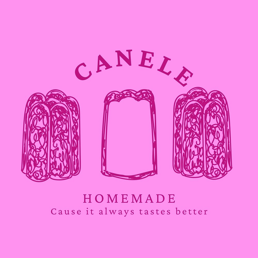 Pink canele Instagram post template