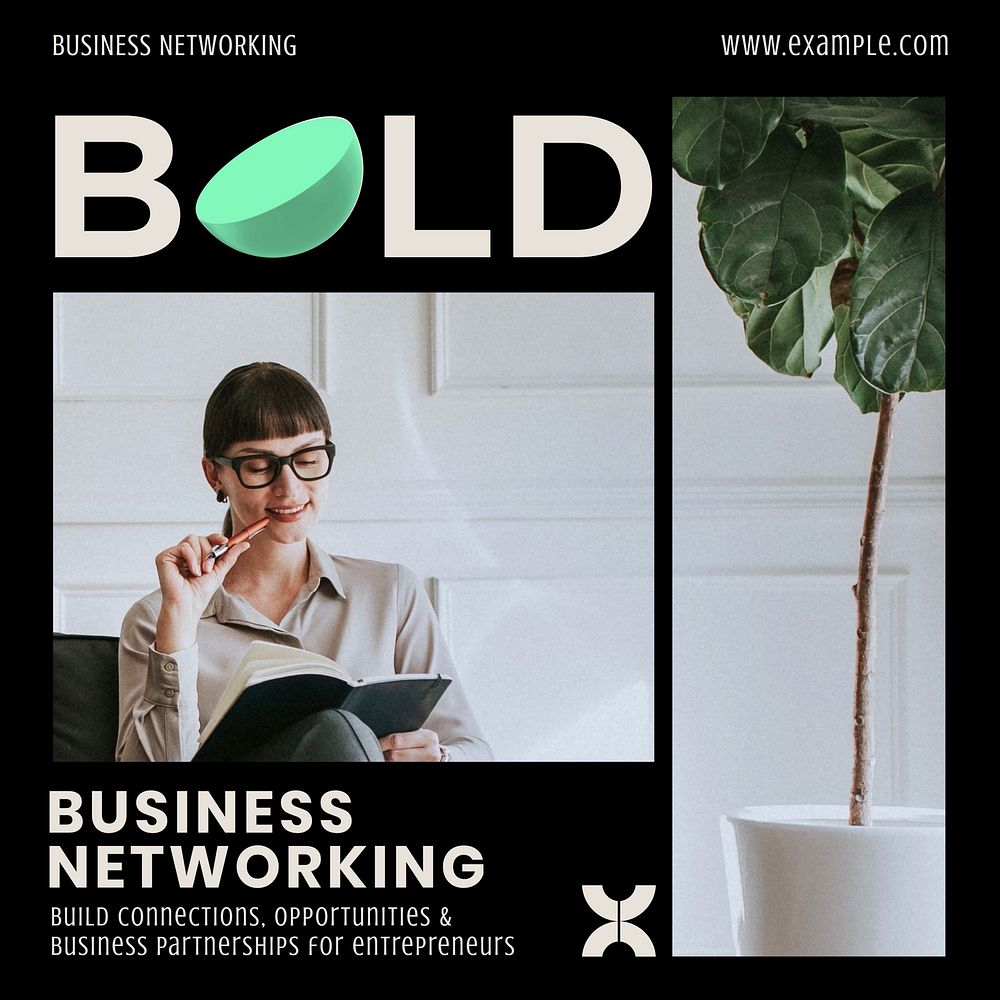 Business networking Instagram post template