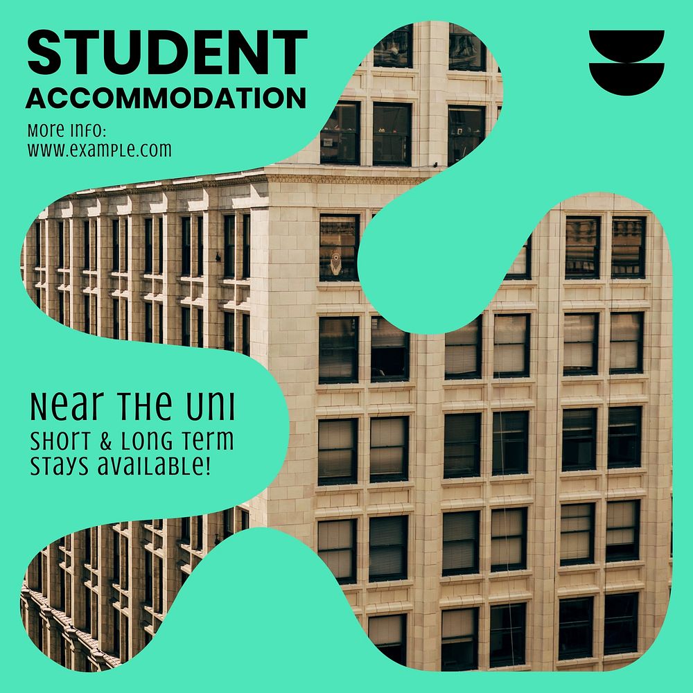 Student accommodation Instagram ad template, editable colorful design
