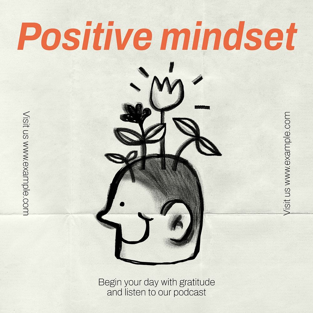 Positive mindset Instagram post template  design