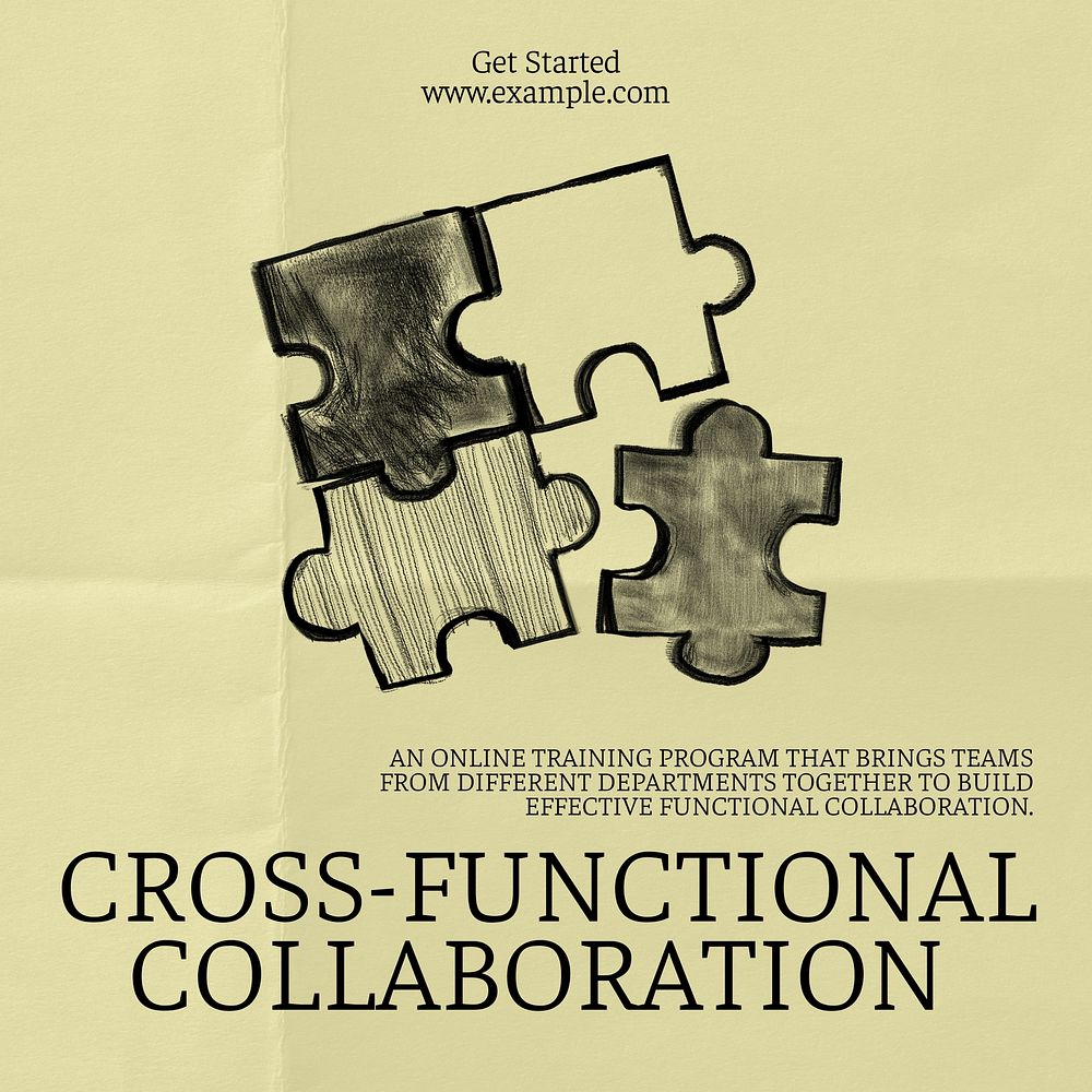 Cross-functional collaboration Instagram post template, editable design