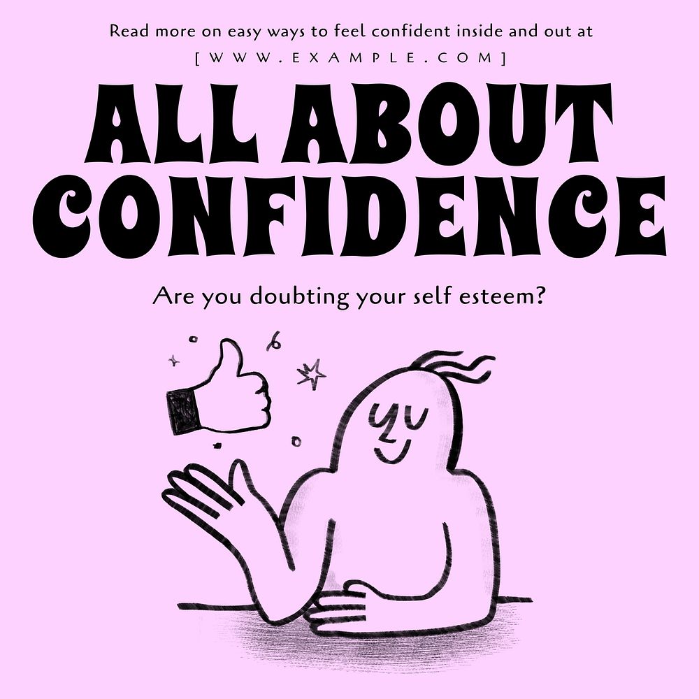 Self confidence Instagram post template  design