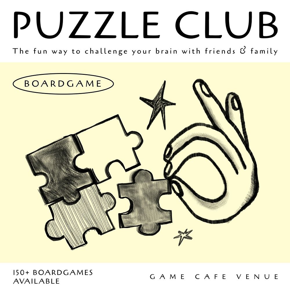 Puzzle club Instagram post template  design