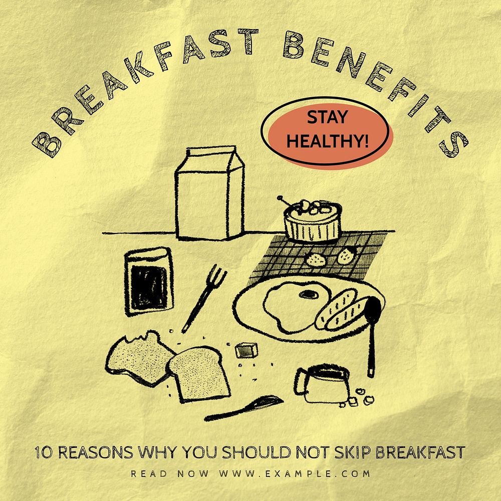 Breakfast doodle  Instagram post template