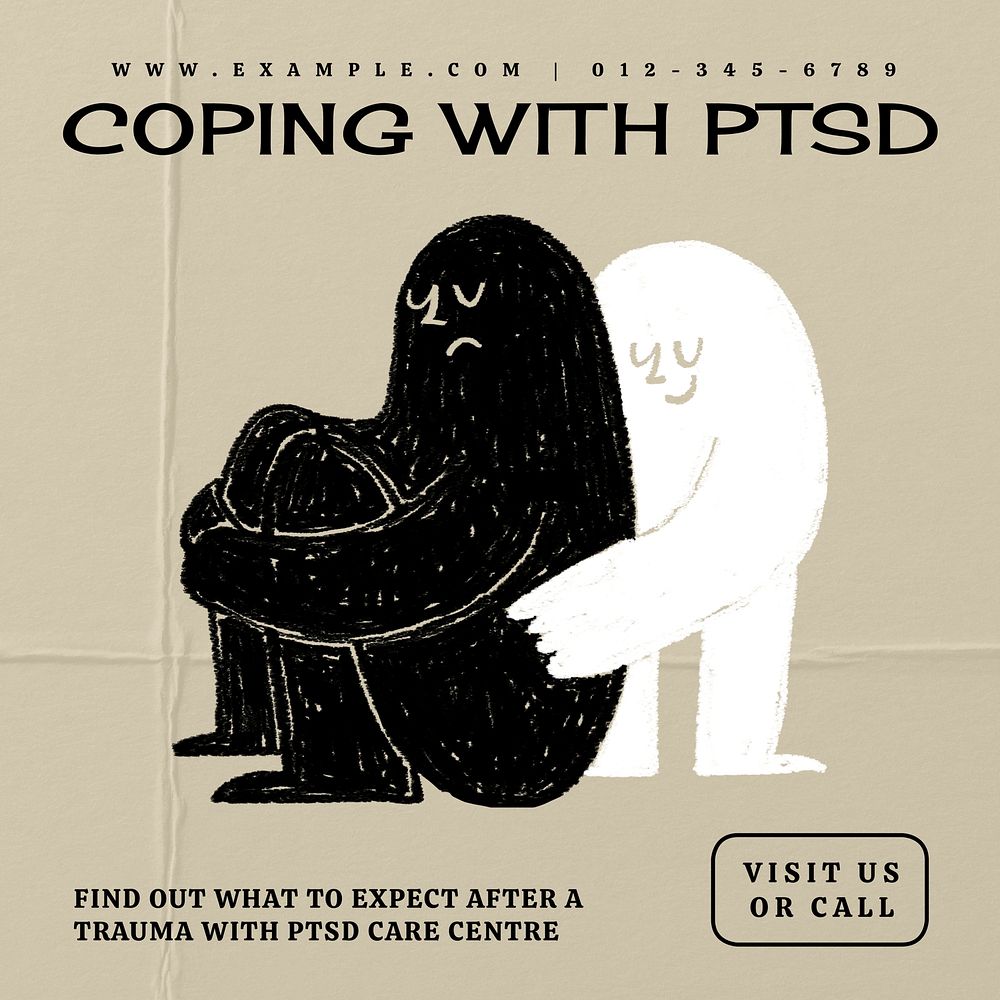 Coping PTSD  Instagram post template