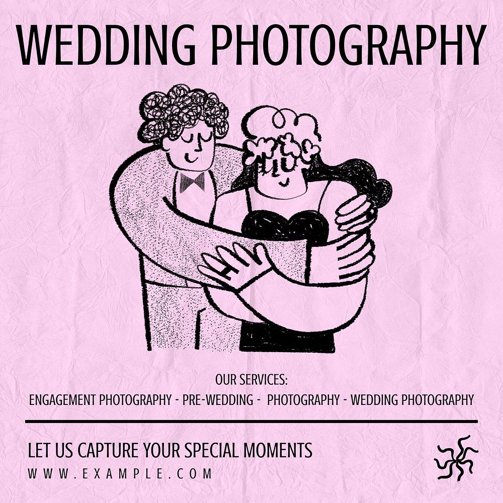 Wedding photography Instagram post template  design