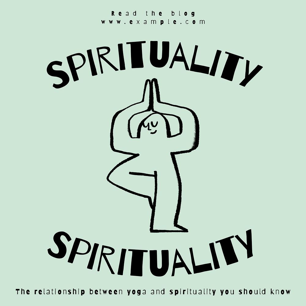 Spirituality doodle  Instagram post template