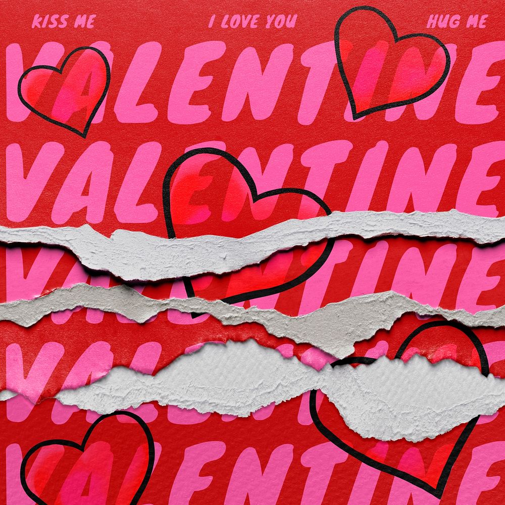 Valentine's heart  Instagram post template, editable design