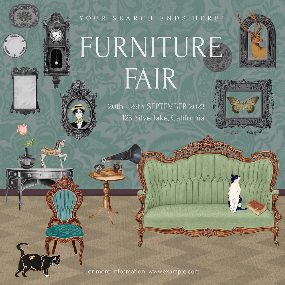Furniture fair Instagram post template