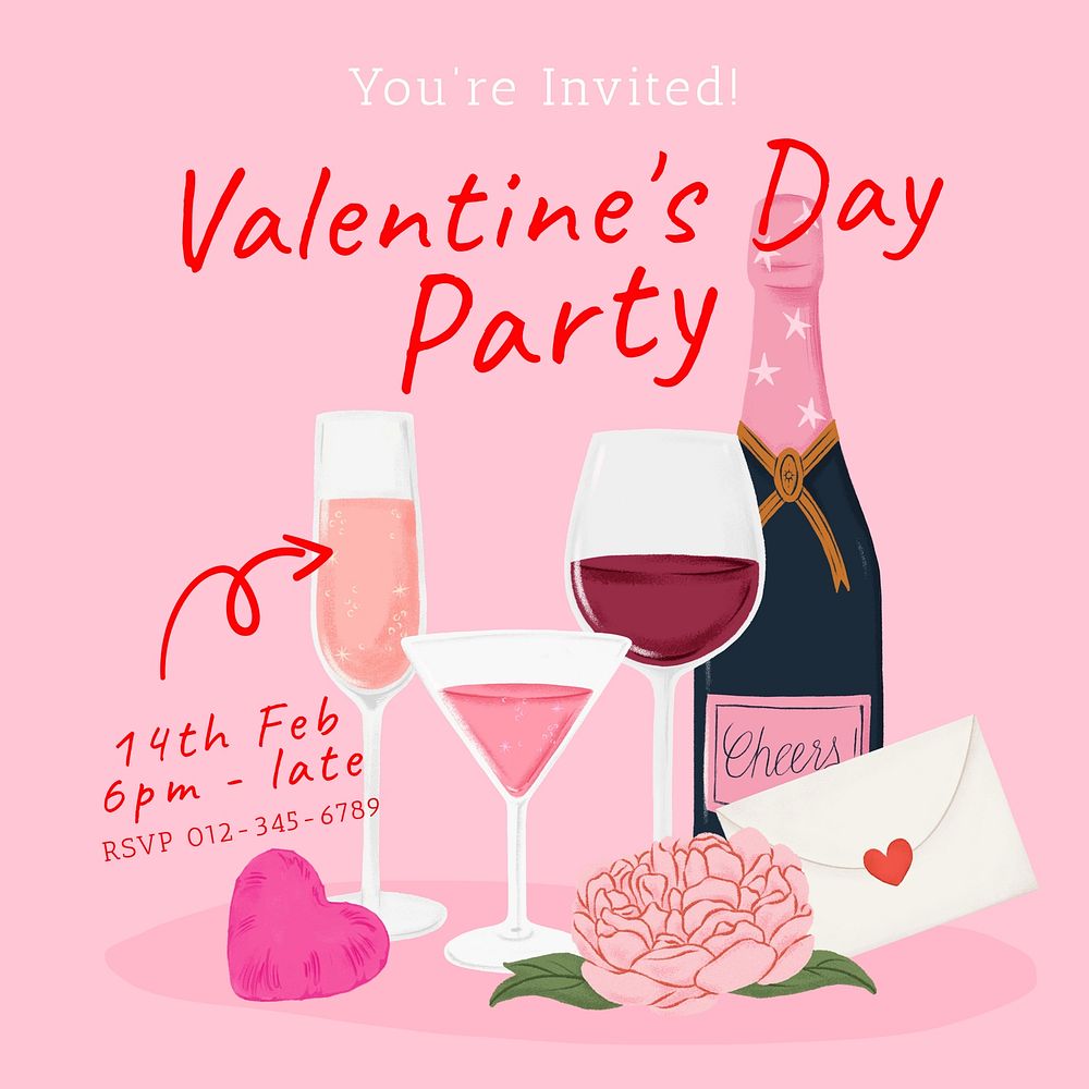 Party invitation Instagram post template