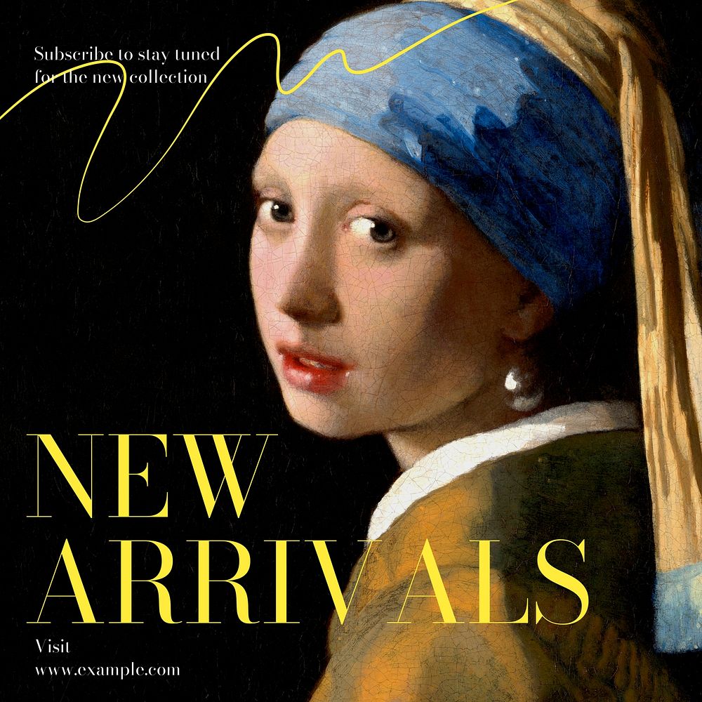 Vermeer pearl earring Instagram post template