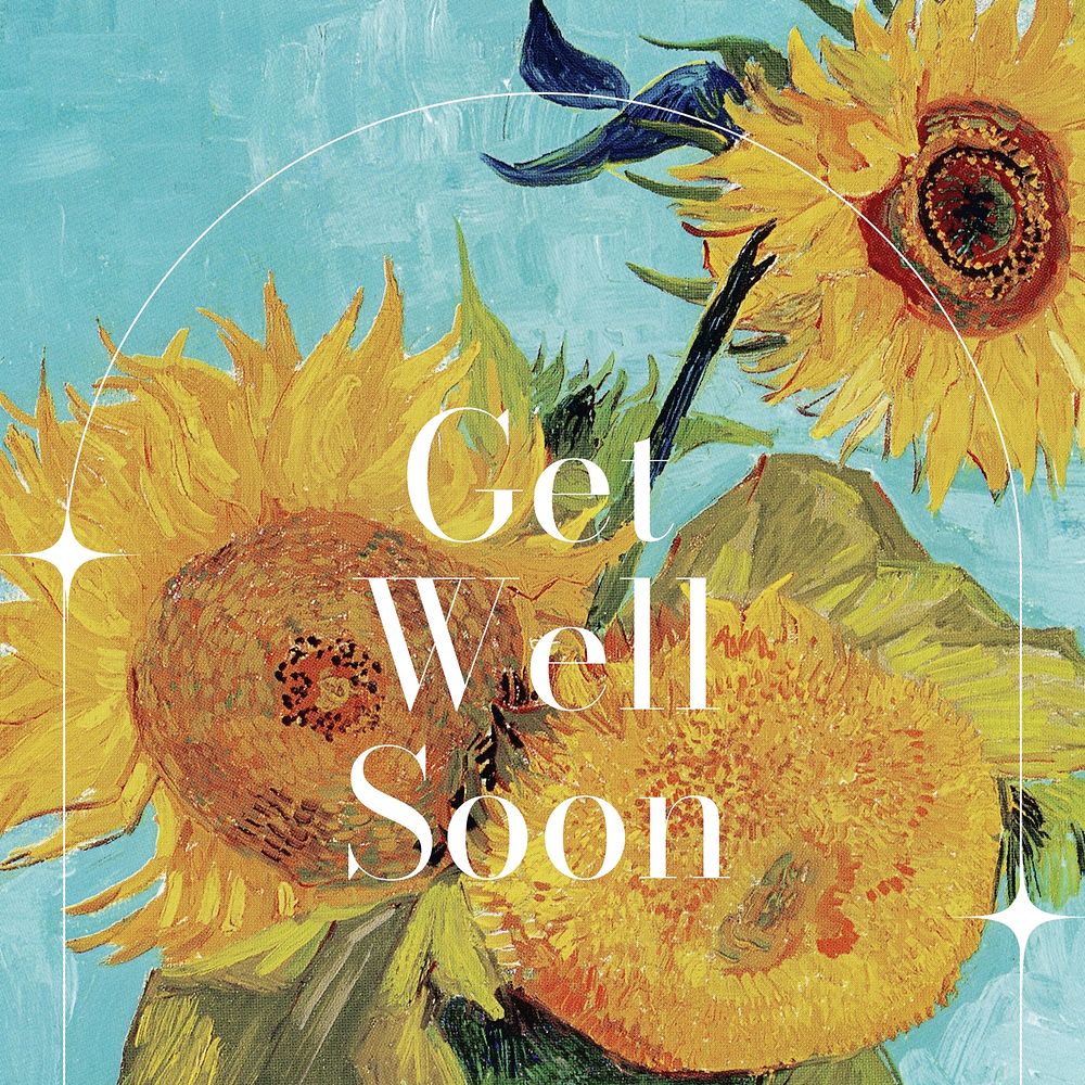 Sunflower Instagram post template,  Van Gogh's famous painting design