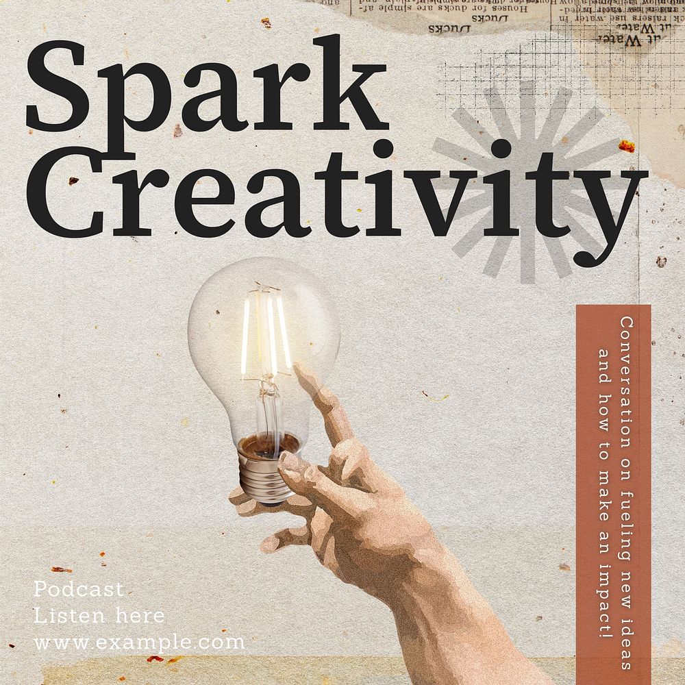 Spark creativity podcast Instagram post template  