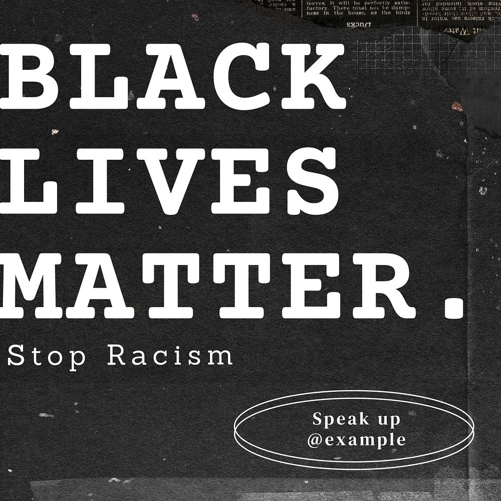 Black lives matter Instagram post template, editable text