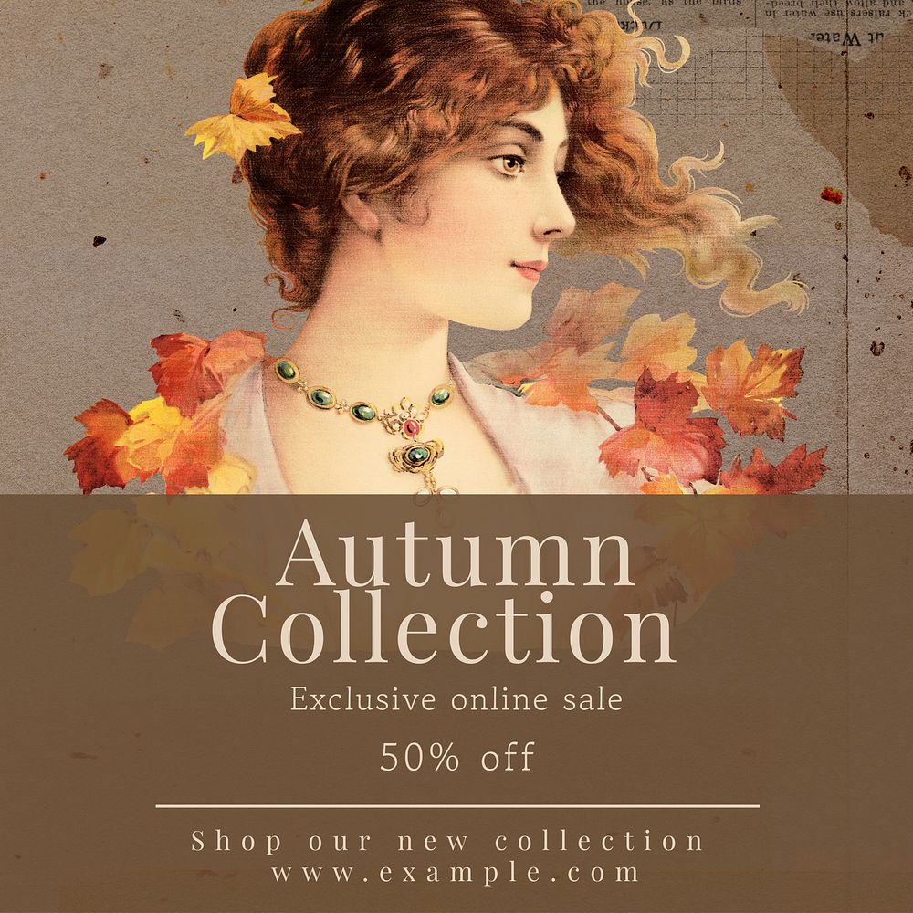 Autumn collection Instagram post template  