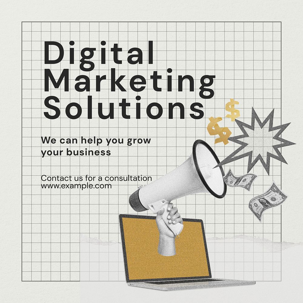Digital marketing solutions Instagram post template  