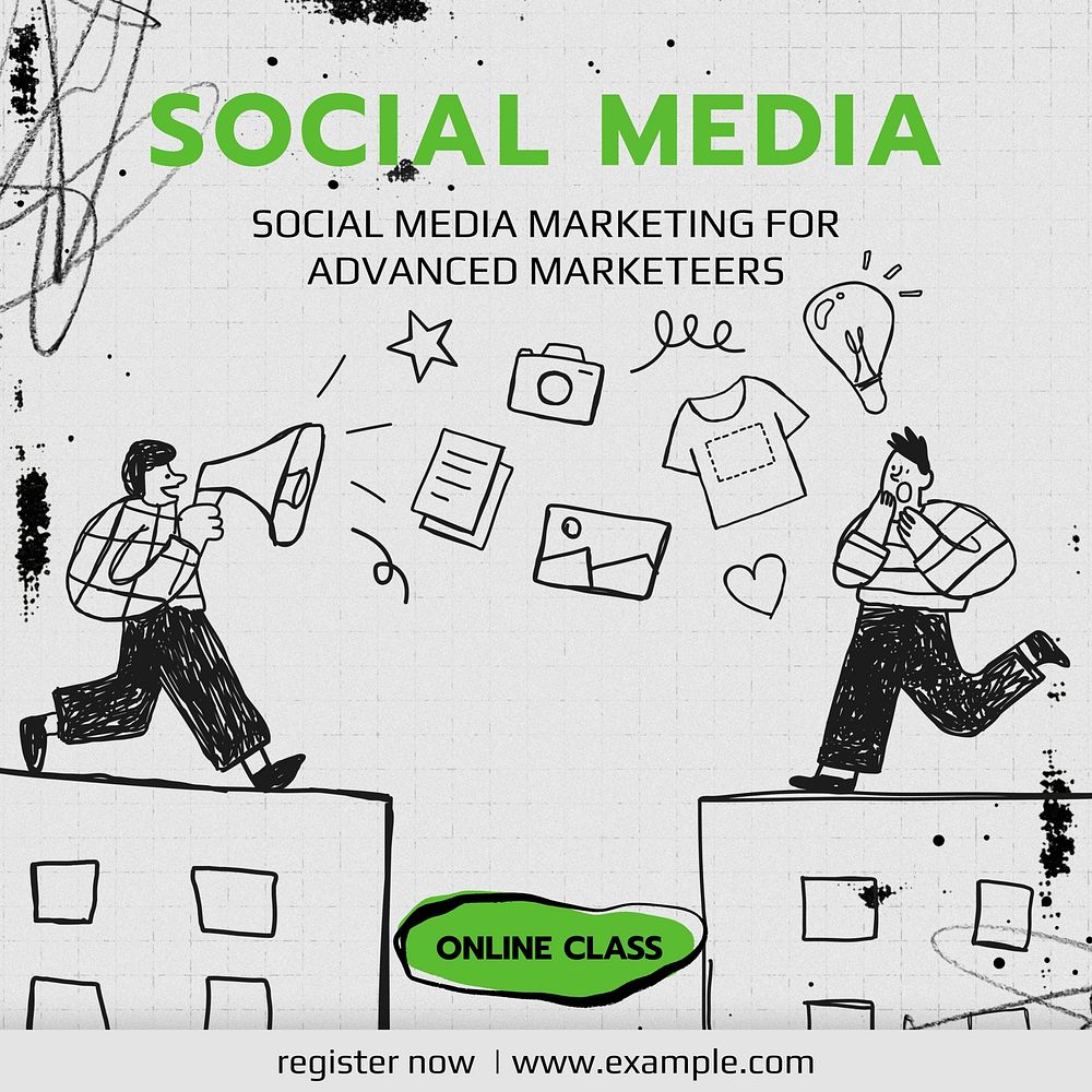 Social media course Instagram post template  