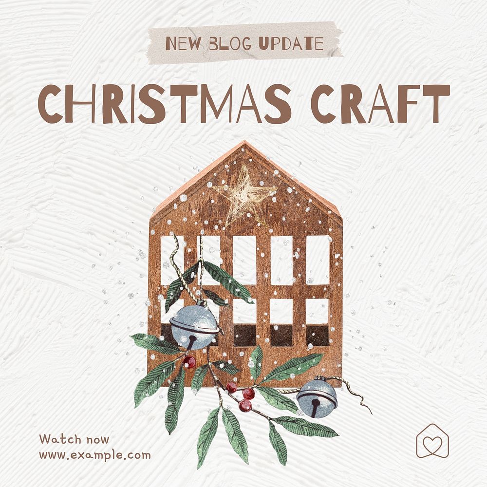 Christmas craft Instagram post template  design