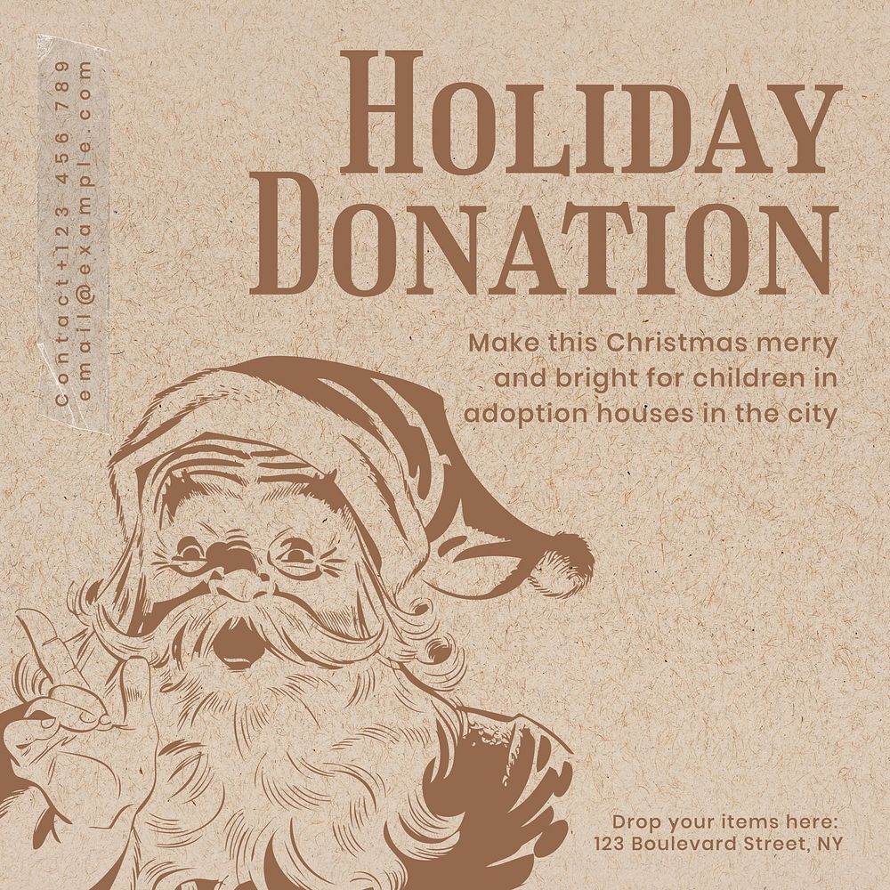 Holiday donation Instagram post template