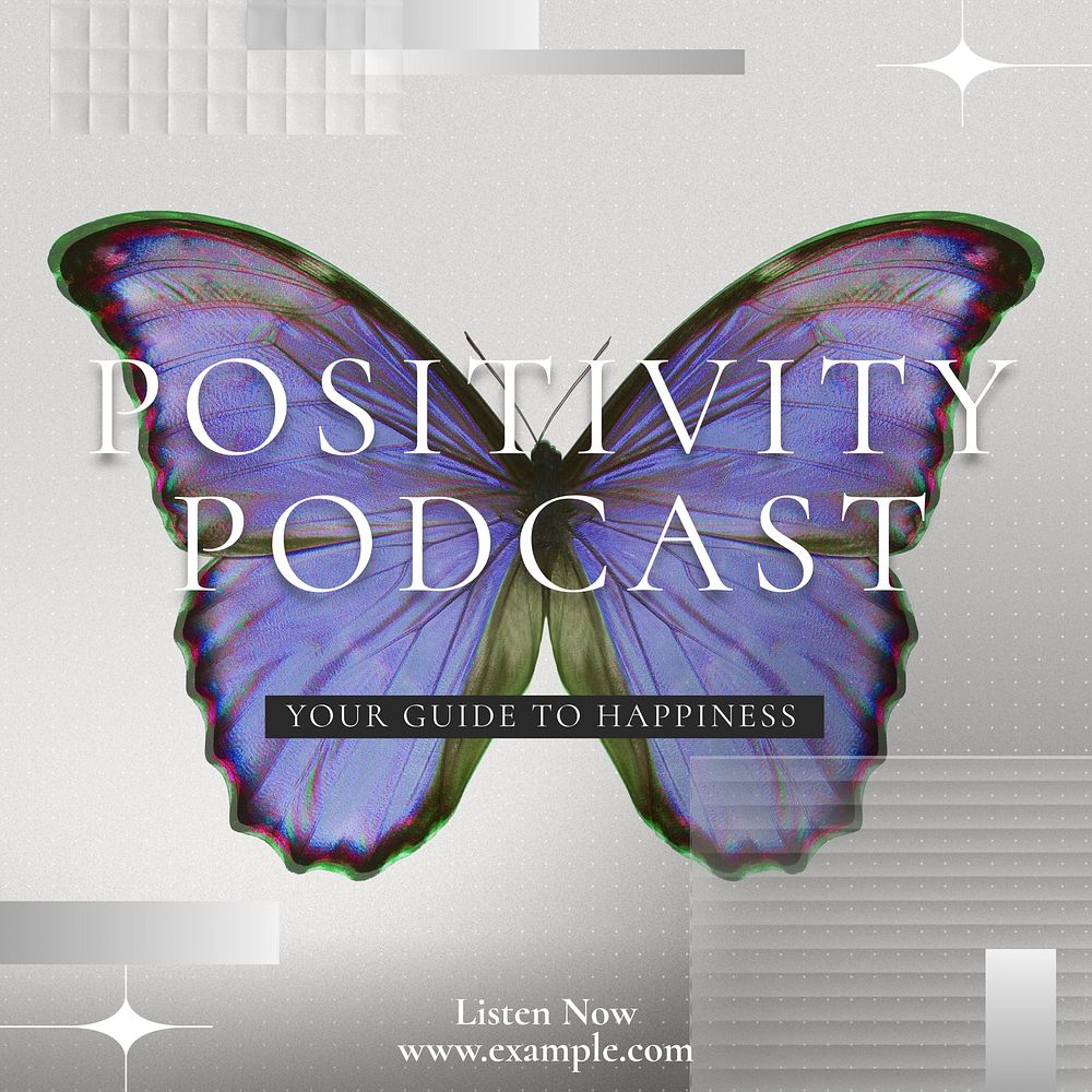 Positivity podcast Instagram post template