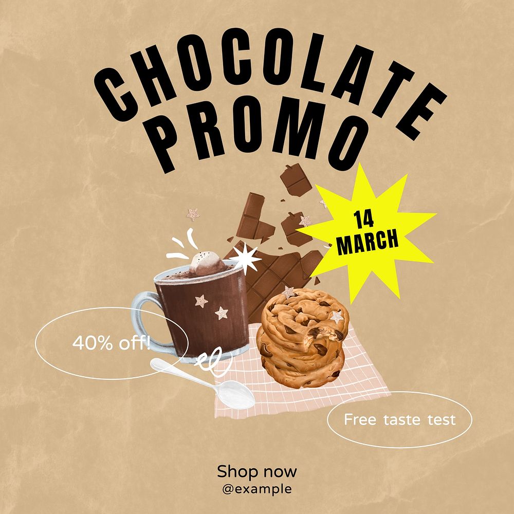 Chocolate promotion Instagram post template