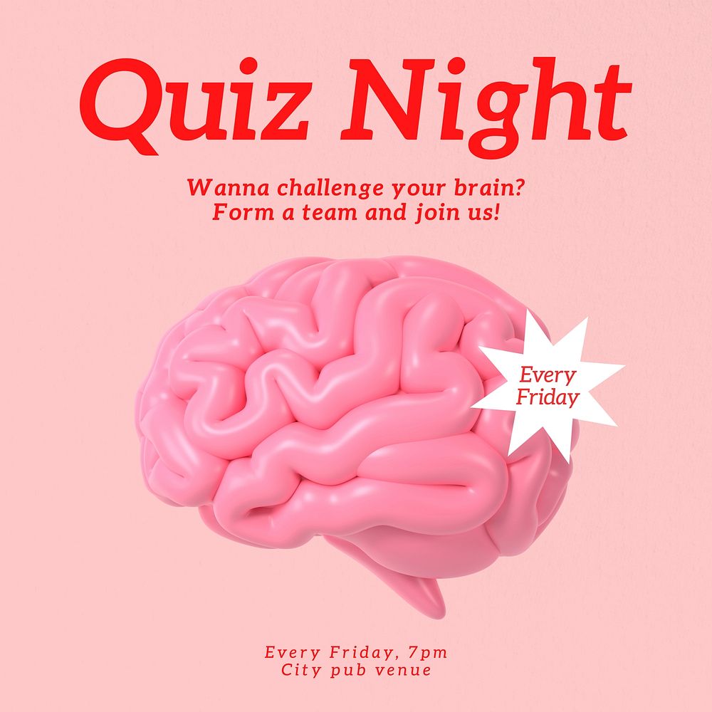 Quiz night Instagram post template  