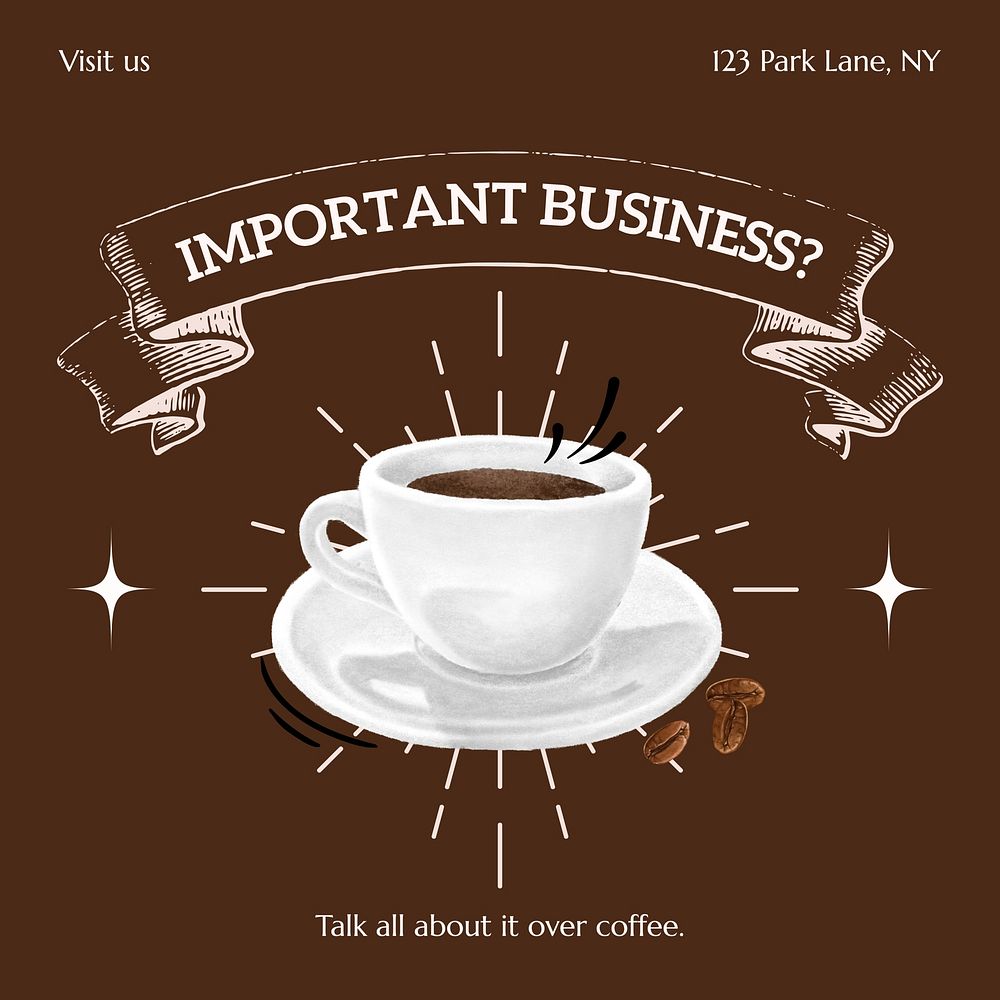 Business coffee Facebook post template