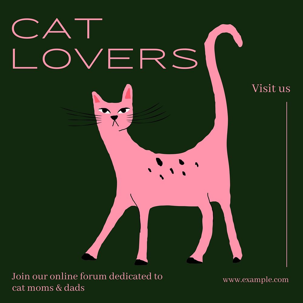 Cat lovers Instagram post template