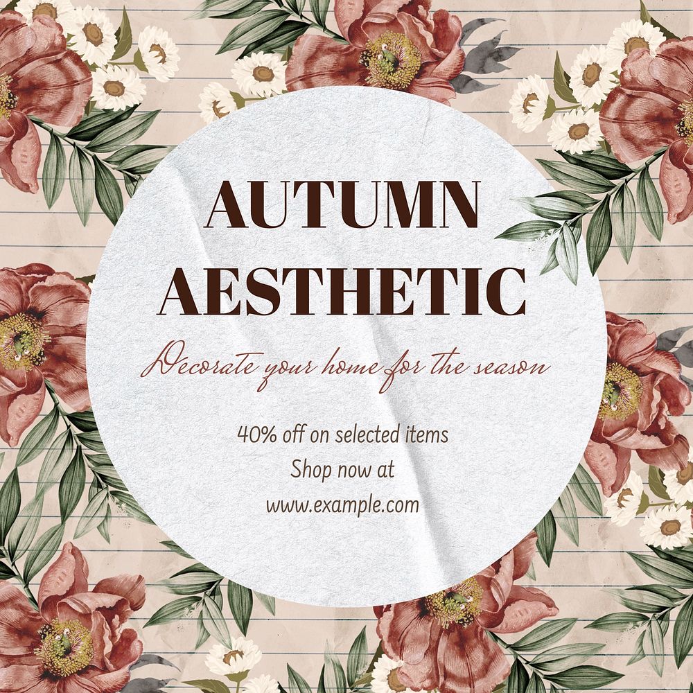 Autumn aesthetic  Instagram post template