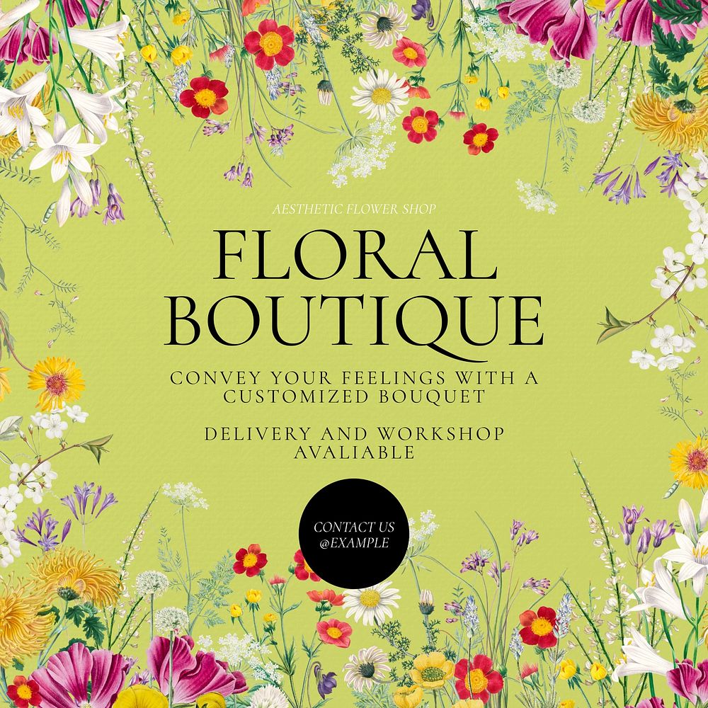 Floral boutique Instagram post template