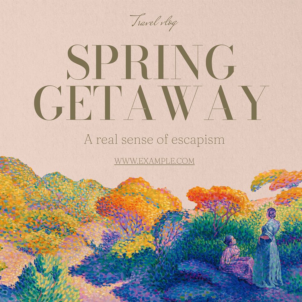 Spring getaway Instagram post template