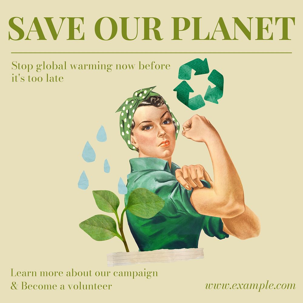 Save our planet Instagram post template