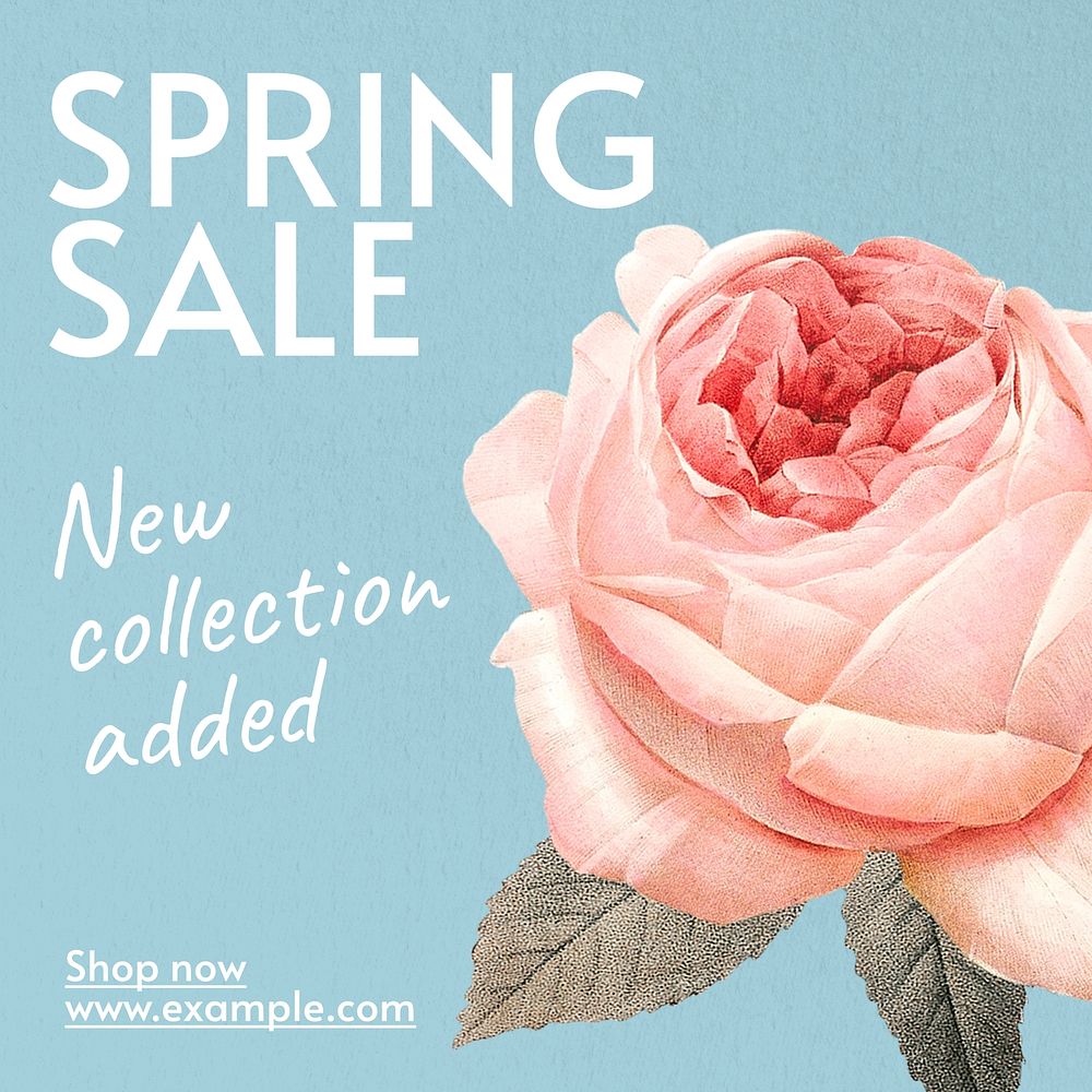 Spring sale Instagram post template, editable text