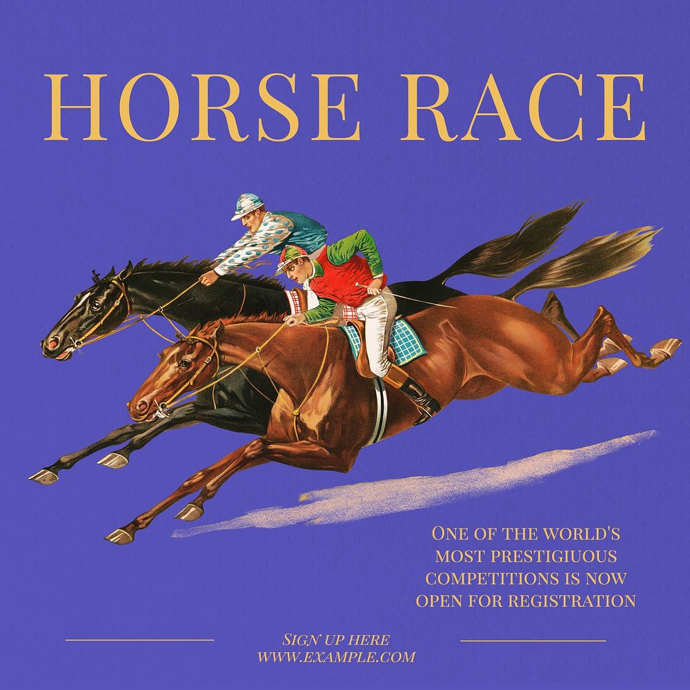 Horse race Instagram post template