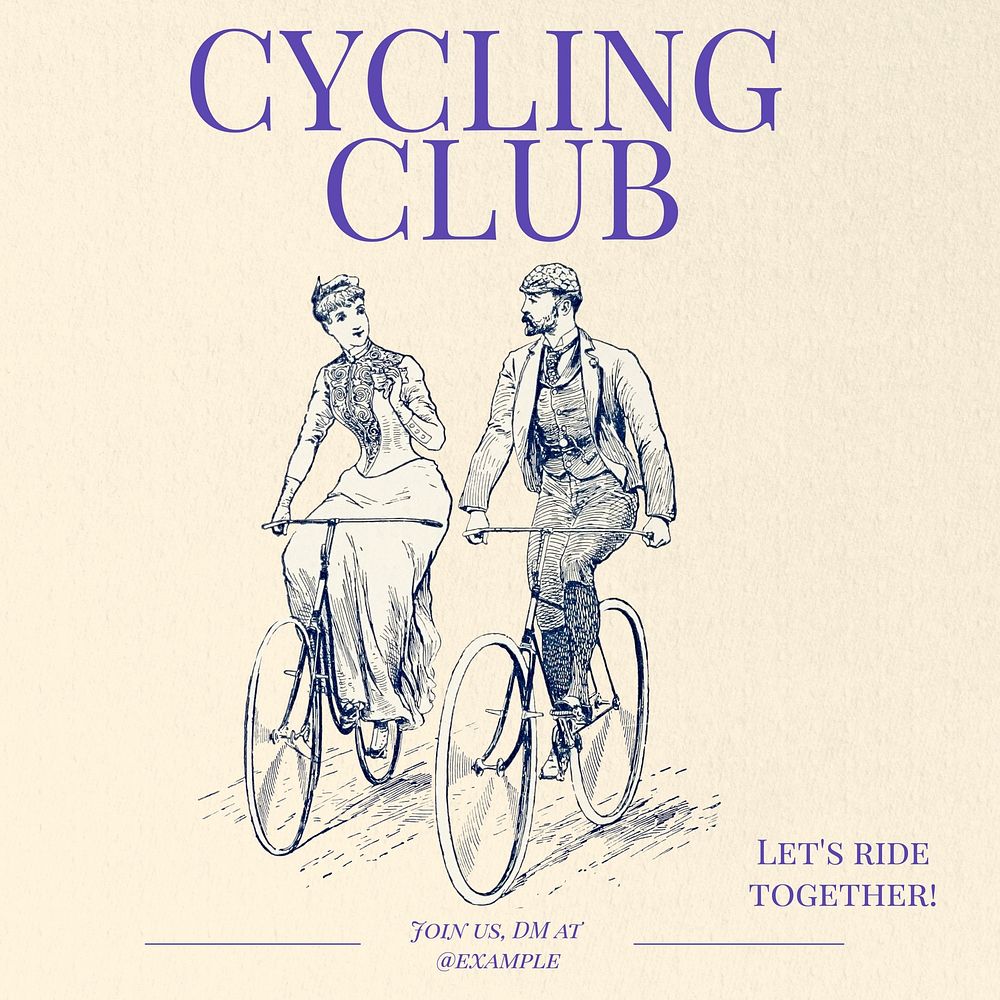 Cycling club Instagram post template  