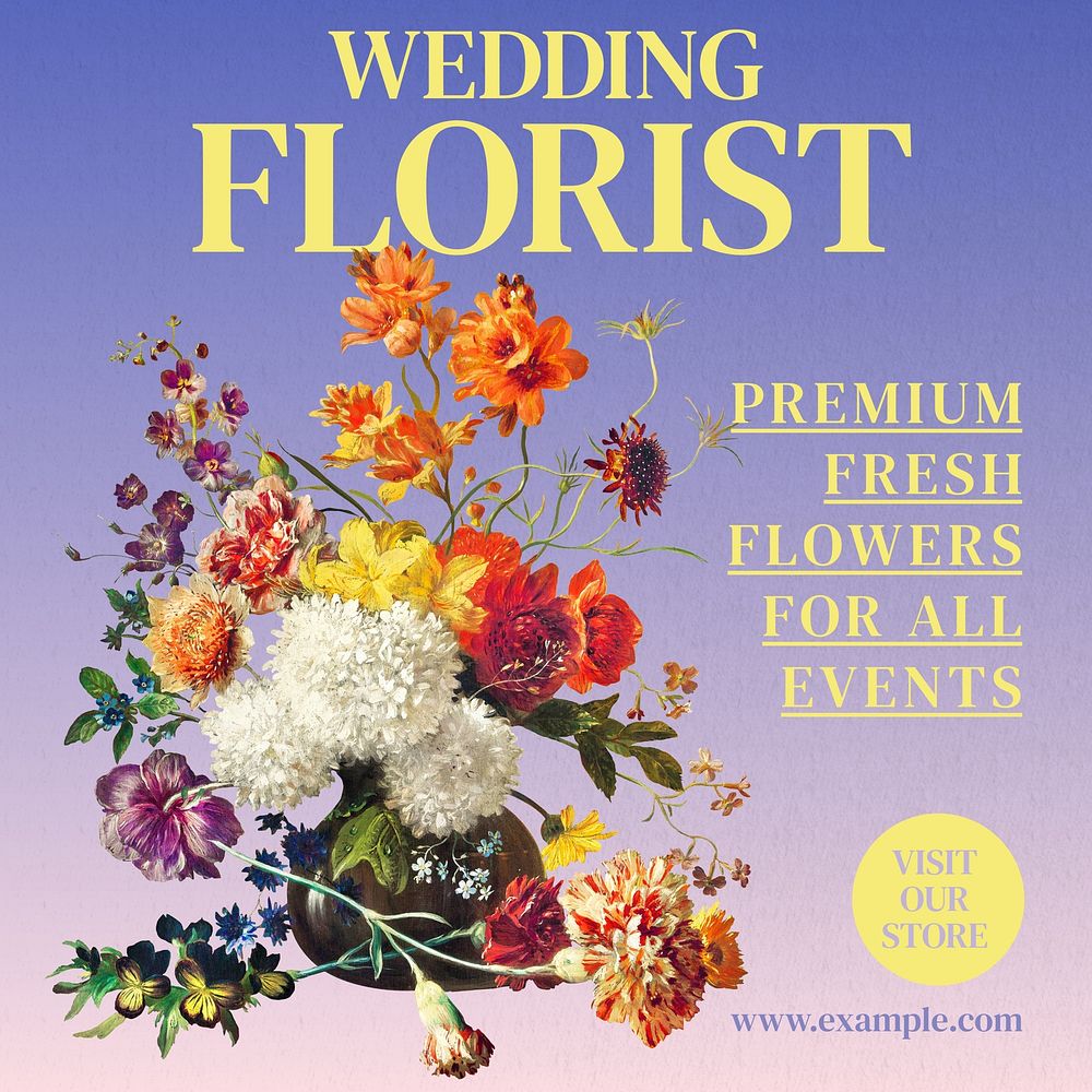 Wedding florist Instagram post template