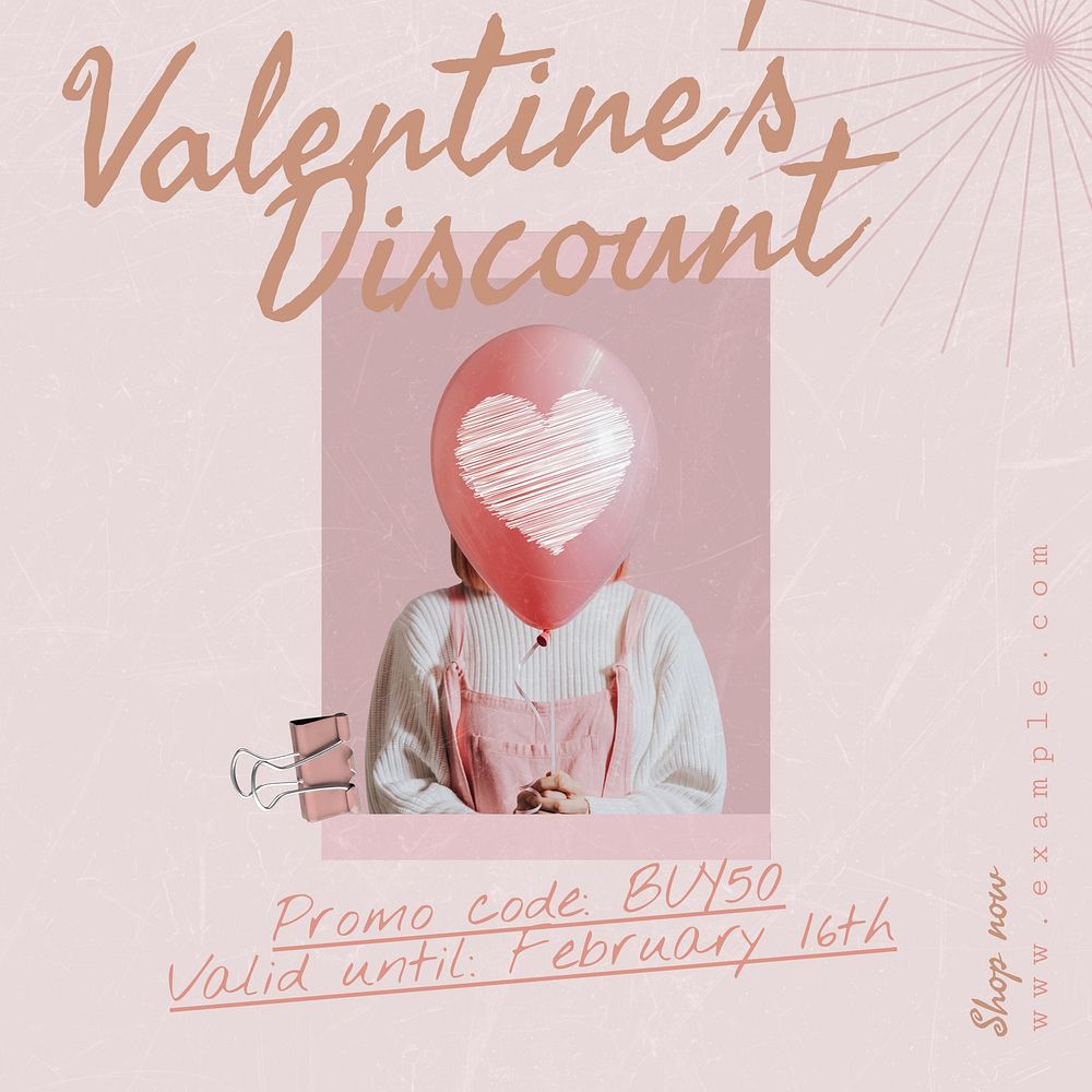 Valentine's discount Instagram post template
