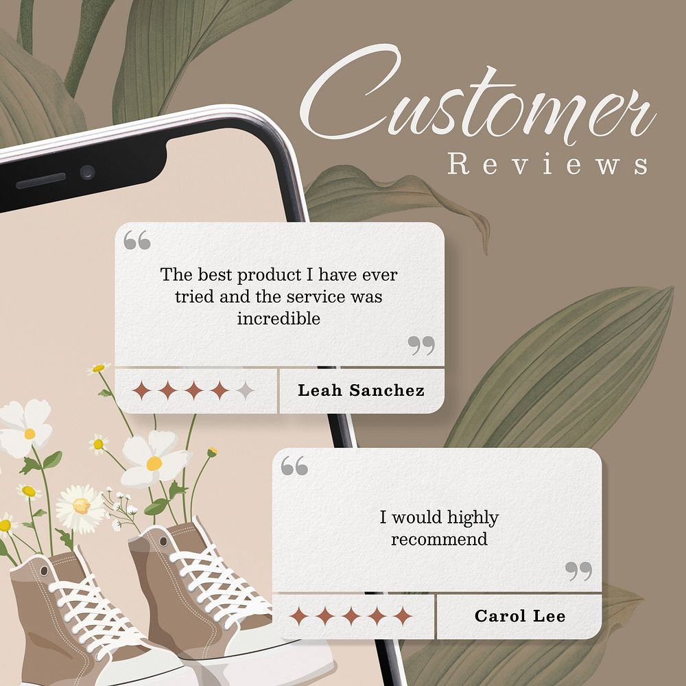 Customer reviews post template   for social media