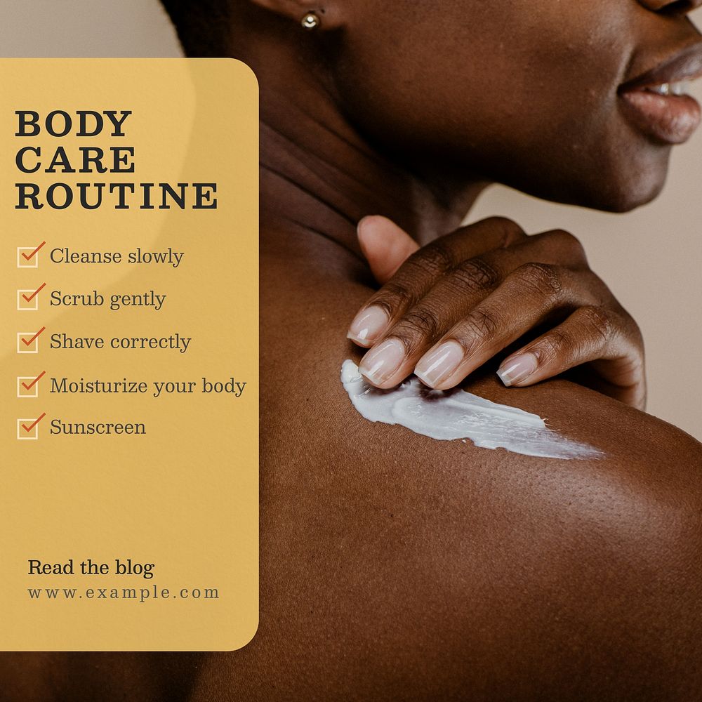 Body care  Instagram post template  