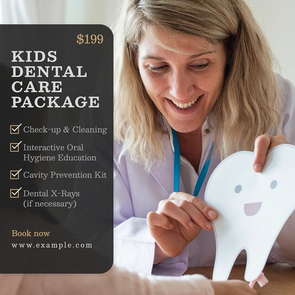 Kids dental care Facebook post template