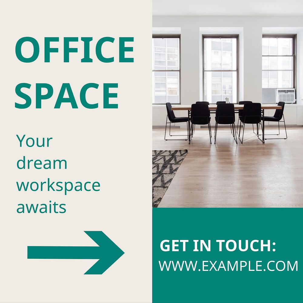 Office space Instagram post template  design