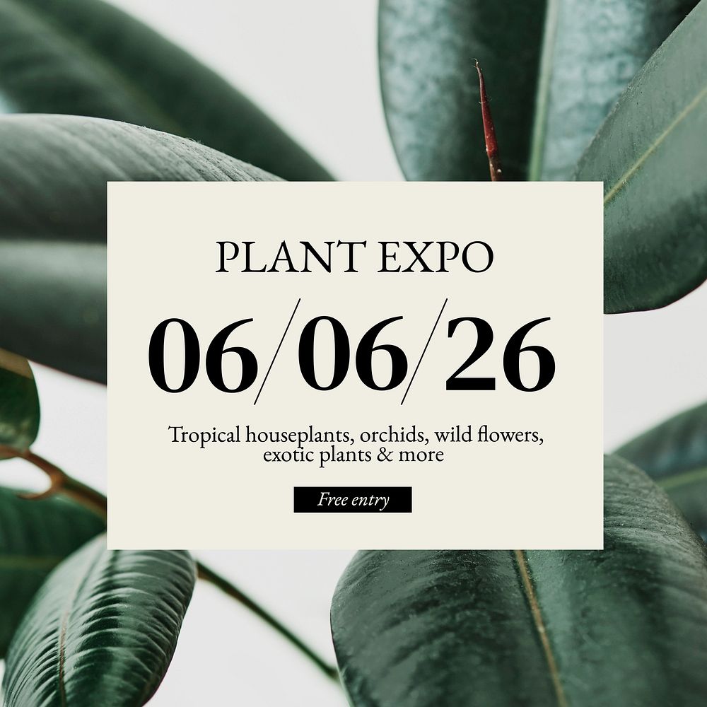 Plant expo Instagram post template
