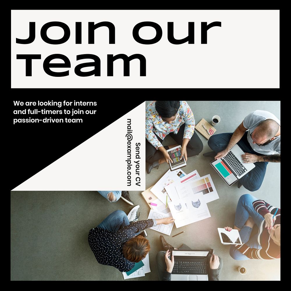 Join our team Instagram post template
