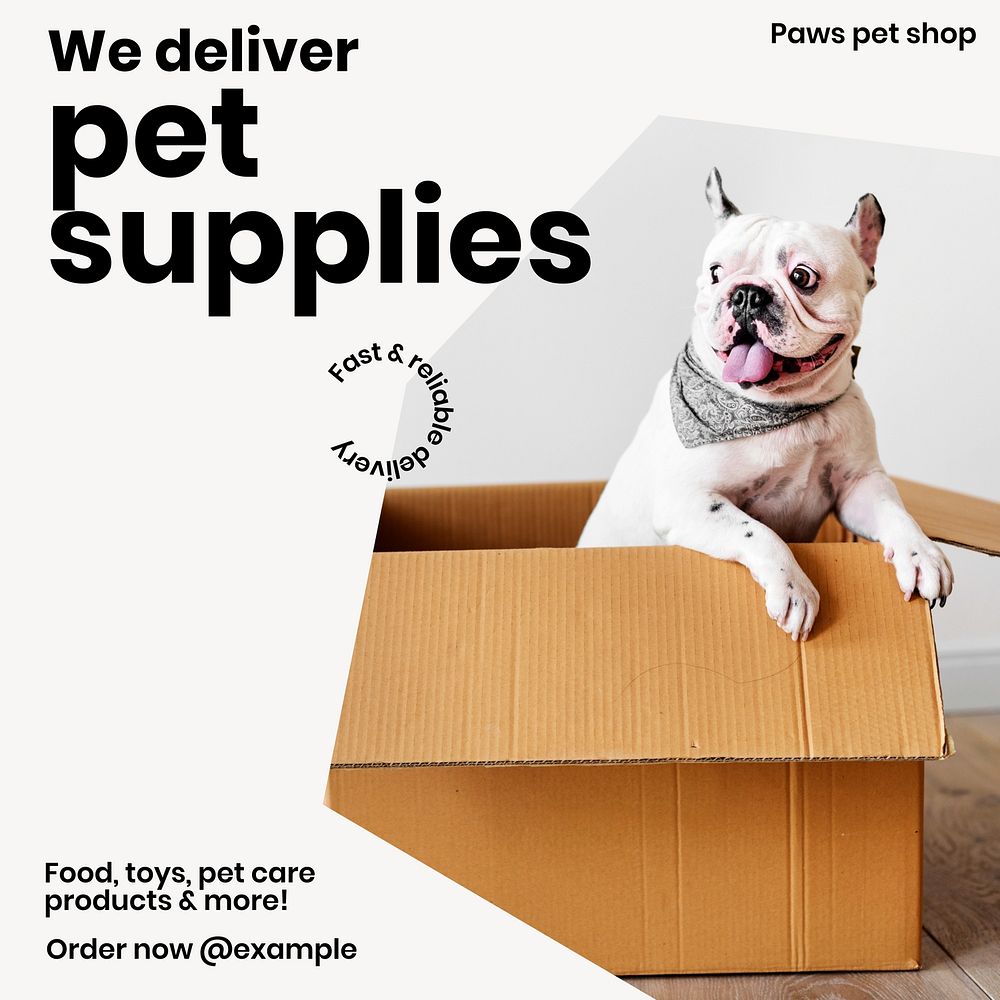 Pet shop delivery Instagram post template