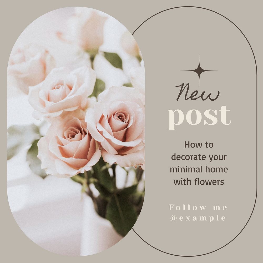 New post Instagram post template, editable text