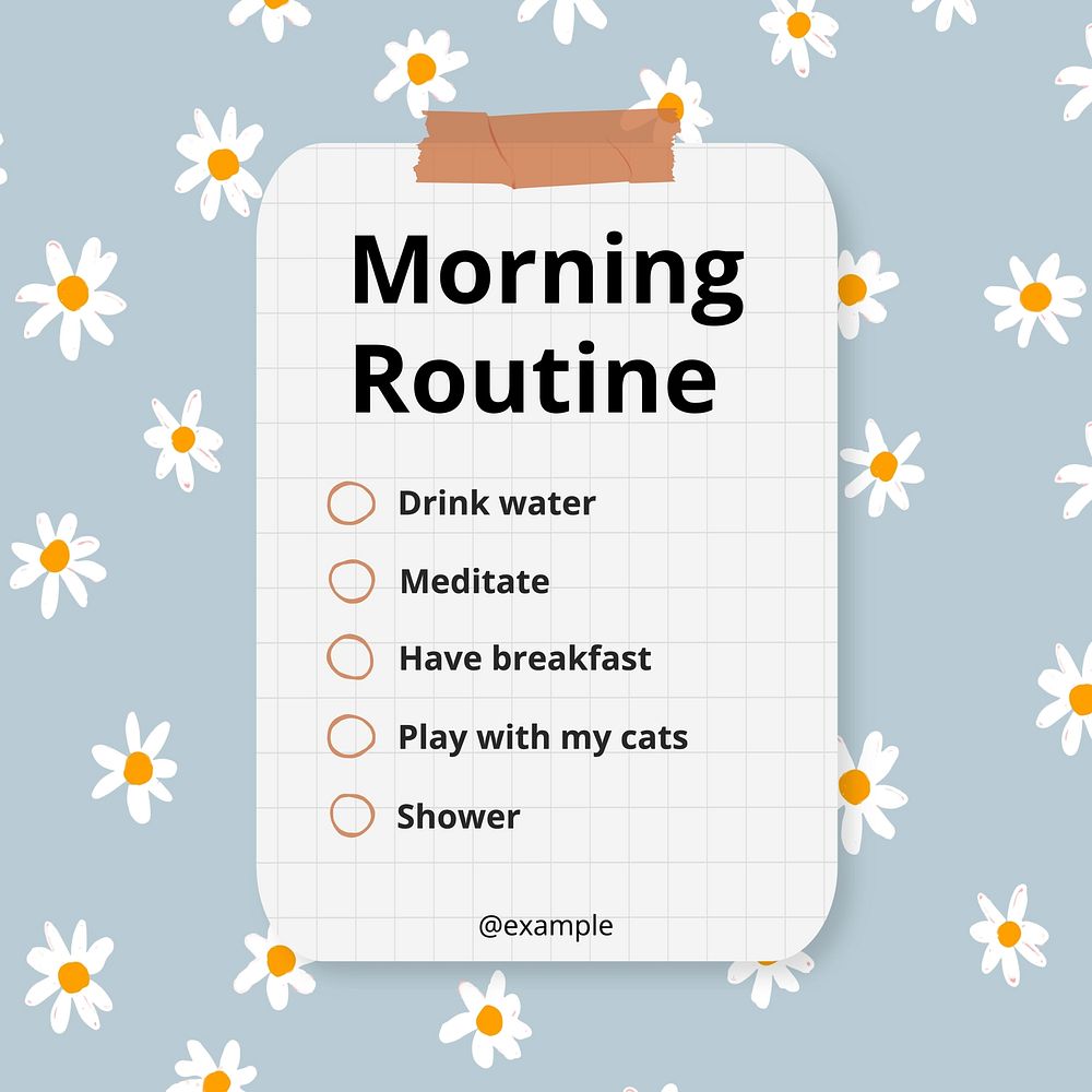 Morning routine Instagram post template