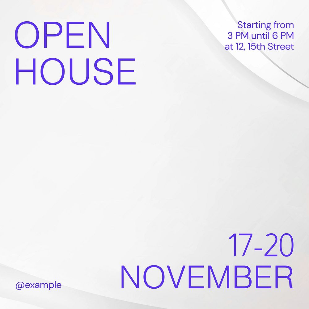 Open house template for Instagram post Instagram post template, editable text