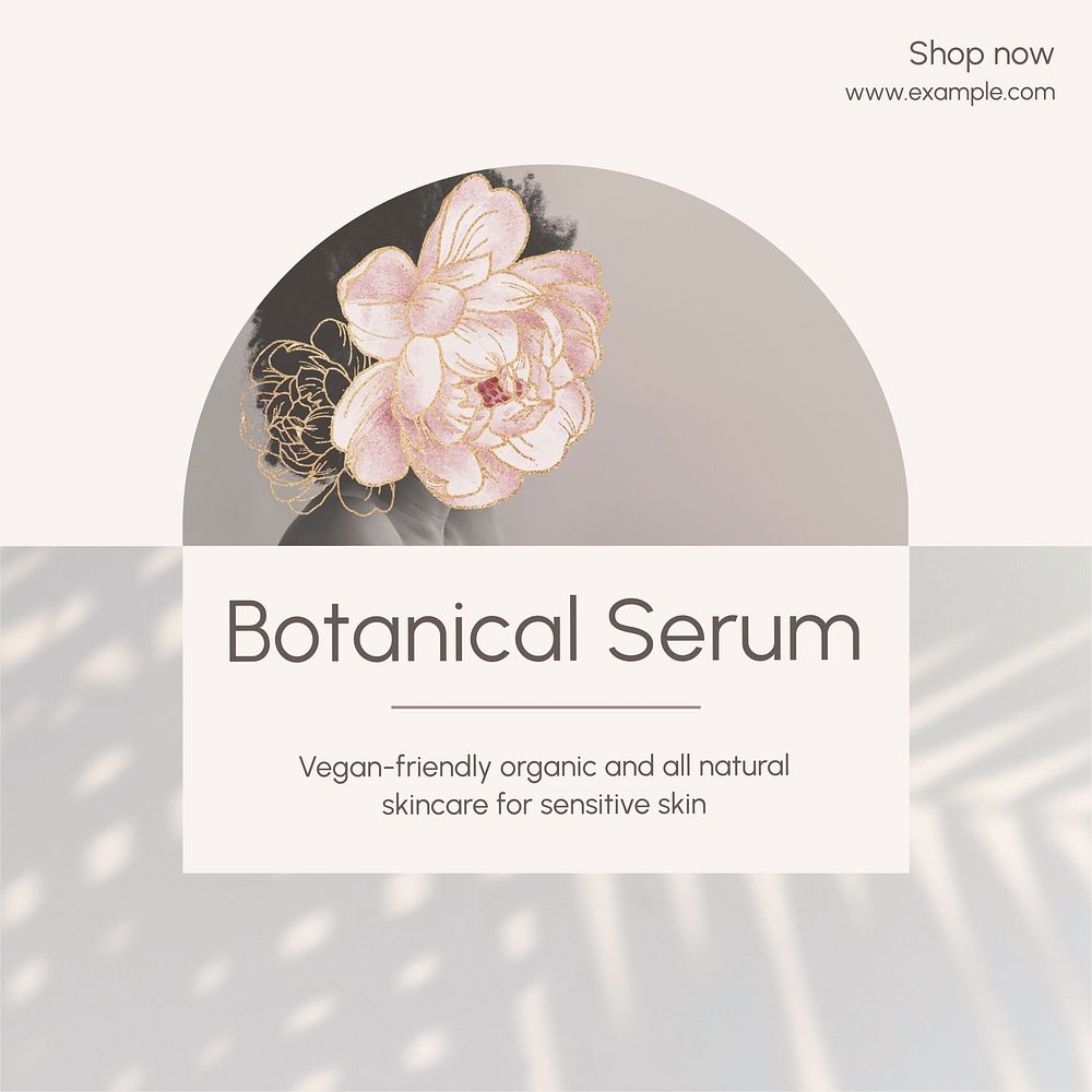 Botanical serum Instagram post template