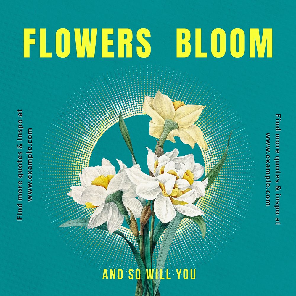 Flowers bloom Facebook post template